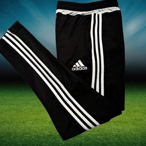 Adidas Youth Joggers Sweatpants Condivo 16 Black White Three Stripe Large 13-14y